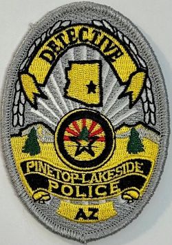 PINETOP-LAKESIDE POLICE DETECTIVE BADGE PATCH - SEW ON.
